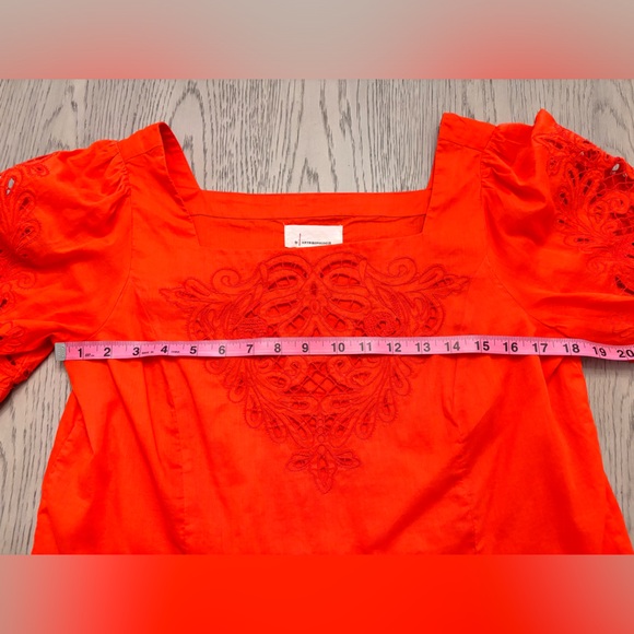Anthropologie Bright Orange/Red Cut Out Blouse Size S - Picture 6 of 7